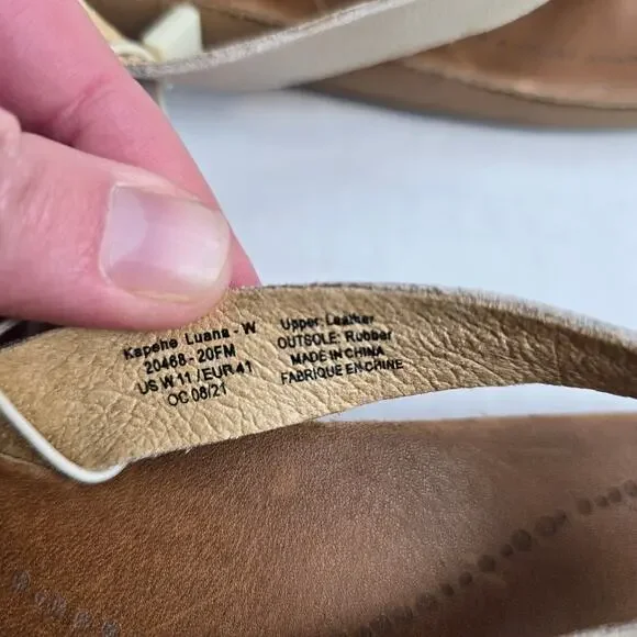 Olukai Kapehe Luana Sandals Size 11 Tapa Womens Leather Flip Flops 20468 - Picture 4 of 4